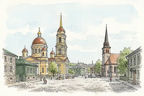 Спасо-Преображенский собор и кирха Петра и Павла